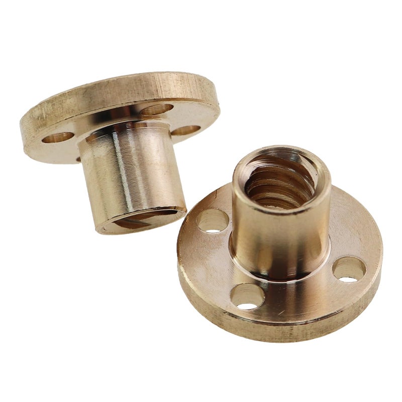 CTWHA 4PCS T8 Lead Screw Brass Nut 2mm Pitch 8mm Lead 3D Printer Z-Axis T8 Lead Screw 3D Printer DIY Accessory Used with Motor Machine Tool Guide Screws - Image 3